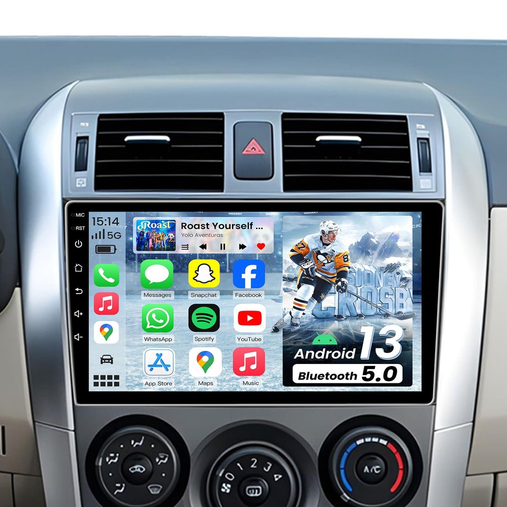 8 Core 4G+64G Car Stereo Radio for Toyota Corolla 2009 2010 2011 2012 2013: 1280 * 800 HD 9 Touchscreen with Wireless Carplay and Android Auto FM Backup Camera Bluetooth GPS Navigation Split Screen