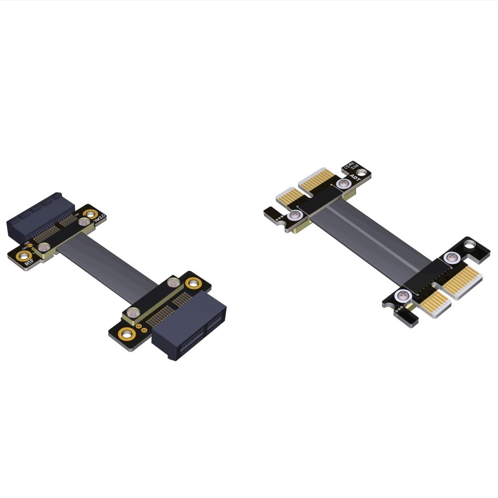 ADT-Link PCIE X1 Riser Cable PCIe 3.0 X1 to X1board to Board Jumpers Extension Cable 8Gbps PCI Express 1x Riser Card Ribbon Extender (30cm, R11NS(Tx to Rx))