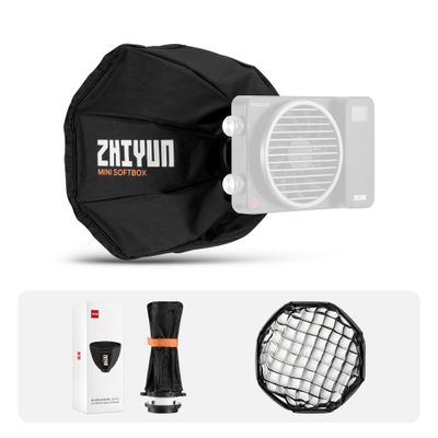 ZHIYUN Mini Octagonal Softbox ZY Mount [Official] Quick Folding Quick Set Up with Diffusers/Honeycomb Grid Compatible with X100 X60 Serise CX100 G60 CX50 Soft Light Video Recording Portraits Shooting