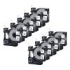 Cruxer 9 Pack Replacement for Rhino A18055 18055 1/2" 12mm Heat Shrink Tube Black on White Industrial Wire Label Tape for Rhino 4200 Rhino 5000 Rhino 5200 Rhino 6000 Label Maker view 1