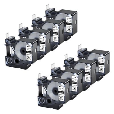 8 Pack Compatible with 1805443 A1805443 Rhino Industrial Heat Shrink Tube Labels 24mm 1.5m 1" x5ft Black on White Industry Label Tape Wire Tapes for Rhino Pro 6000 6500 Rhino Label Marker Printers