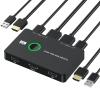KVM Switch, USB and HDMI KVM Switches for 2 Computers Sharing Mouse Keyboard Printer to One HD Monitor, Supports 4K@60 Hz, 2 HDMI Cables and 2 USB Cables Included view 1