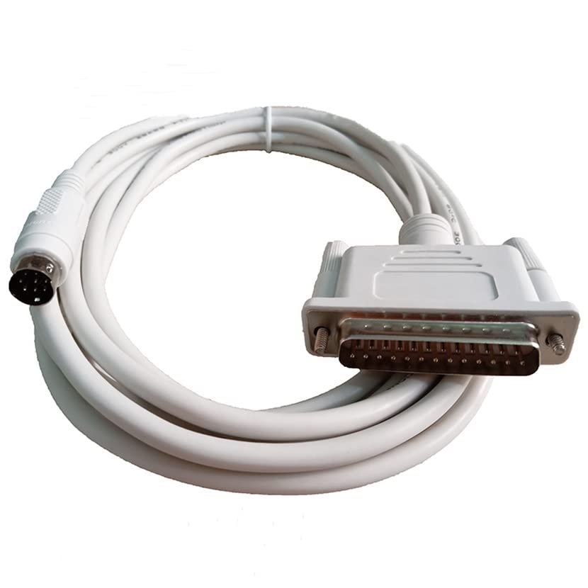 GP-FX for GP3000 ST3300 Touch Screen with FX Series PLC Cable, Round Head 8-pin and Flat Mouth 25-pin (White 5m)