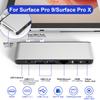 Surface Pro 9/Pro 11 USB Hub Docking Station with 4K HDMI, USB-C Thunerbolt 4(8K@30Hz Video+40G Data+100W Power), 100M RJ45, 2X USB3.0, SD, TF, 3.5mm Audio, Triple Display for Surface Pro 11/10/9/X view 2