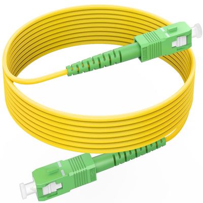 (100ft/30m) SCA to SCA Fiber Optic Internet Cable, OS2 Single Mode Fiber Jumper Cable, Fiber Patch Cable Simplex 9/125um LSZH Yellow, 