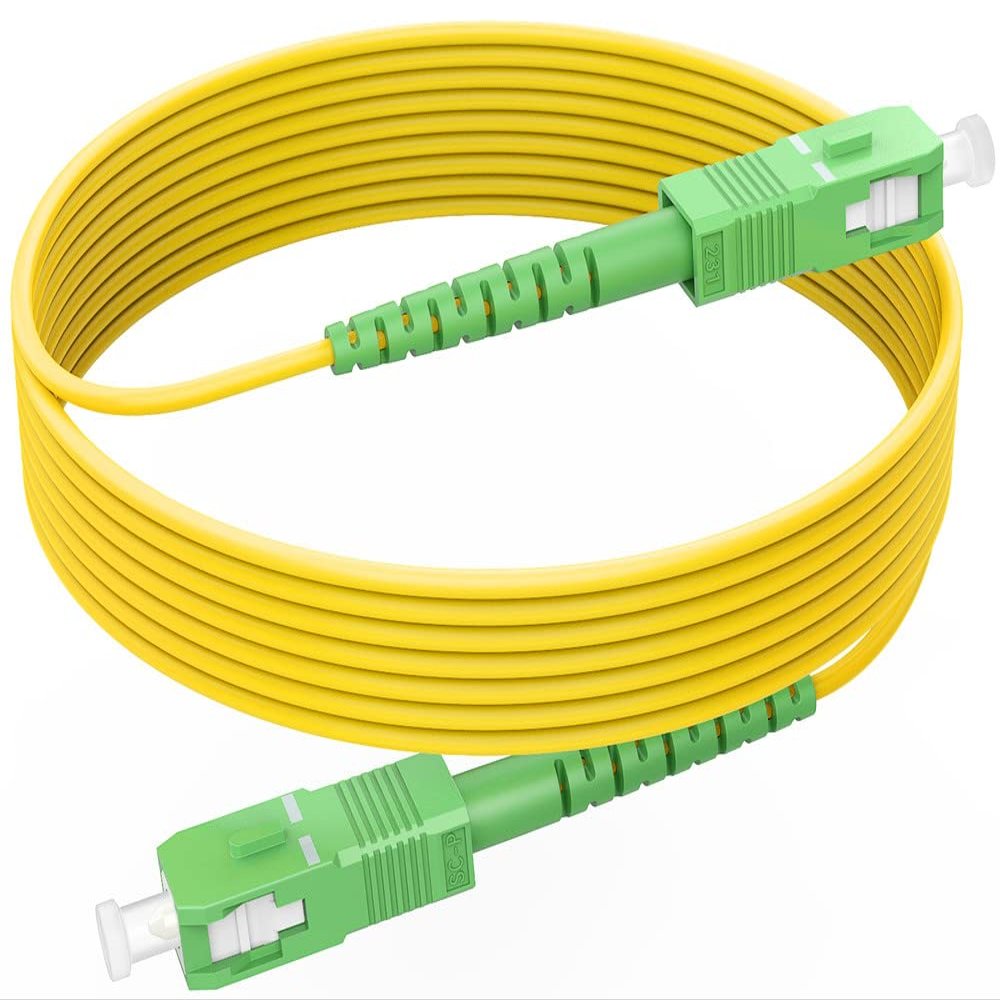 (100ft/30m) SCA to SCA Fiber Optic Internet Cable, OS2 Single Mode Fiber Jumper Cable, Fiber Patch Cable Simplex 9/125um LSZH Yellow,