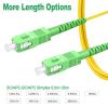 (100ft/30m) SCA to SCA Fiber Optic Internet Cable, OS2 Single Mode Fiber Jumper Cable, Fiber Patch Cable Simplex 9/125um LSZH Yellow,  view 3