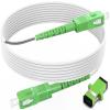(10ft/3m) SC/APC to SC/APC Fiber Optic Internet Cable, Armored Fiber Patch Cable, OS2 Single Mode Fiber Optical Patch Cord, Simplex - 9/125um, LSZH White  view 1