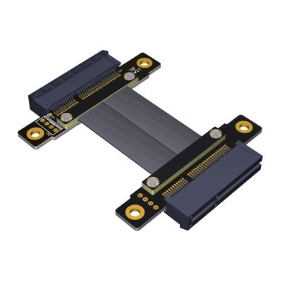 ADT-Link PCIE X4 Riser Cable PCIe 4.0/3.0 X4 to X4board to Board Male to Male Jumpers Extension Cable PCI Express 4X Riser Card Ribbon Extender (20cm, R22FF(Tx to Tx))