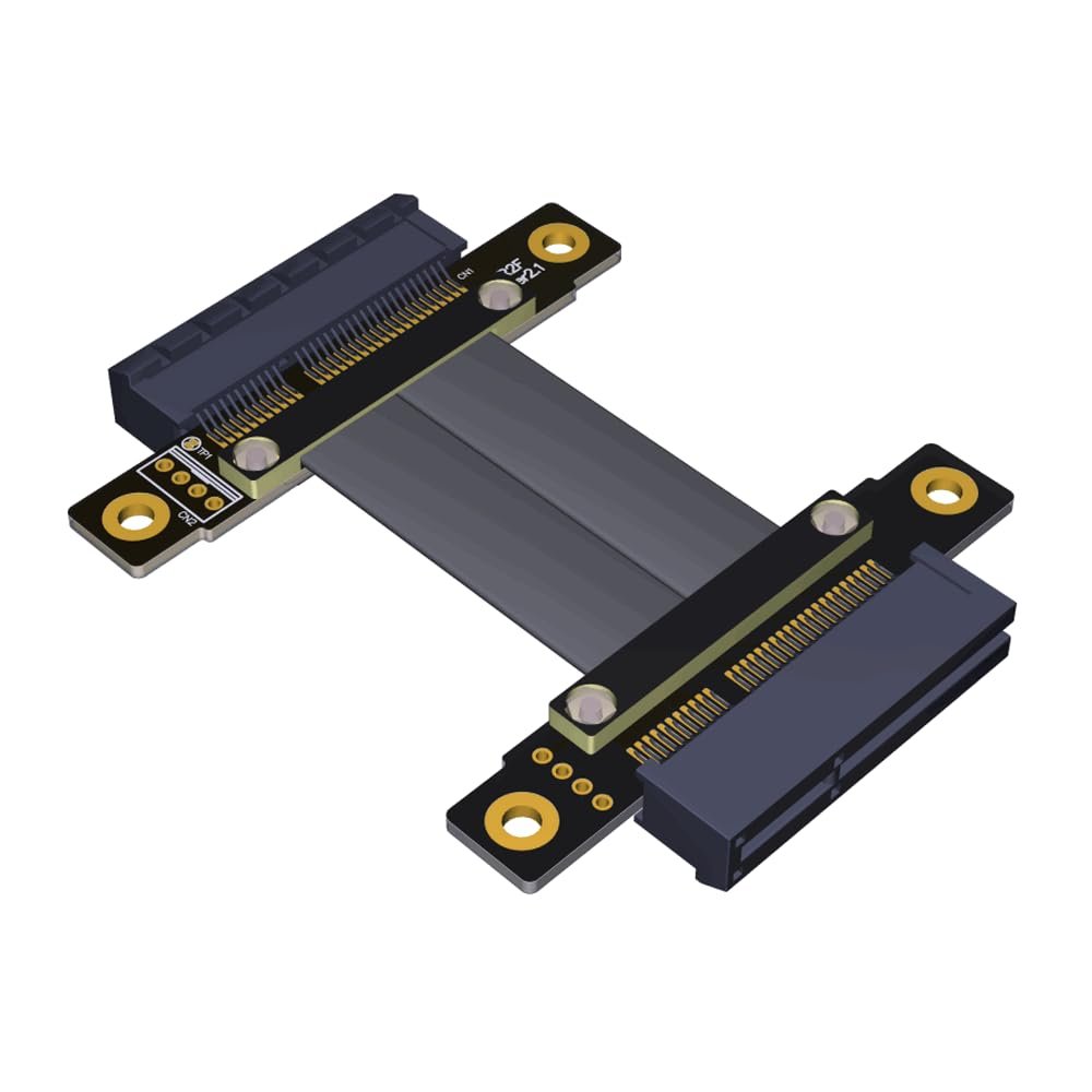 ADT-Link PCIE X4 Riser Cable PCIe 4.0/3.0 X4 to X4board to Board Male to Male Jumpers Extension Cable PCI Express 4X Riser Card Ribbon Extender (20cm, R22FF(Tx to Tx))