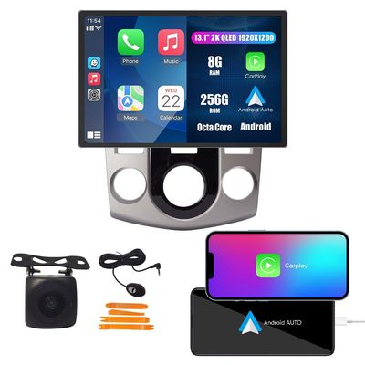 Car CarPlay Android Auto Navigation Stereo GPS Radio Display 13.1" QLED Touchscreen Headunit Tablet Media Player for Kia Forte 2008-2013 Manual AC, if Applicable Octa Core 8G+256G
