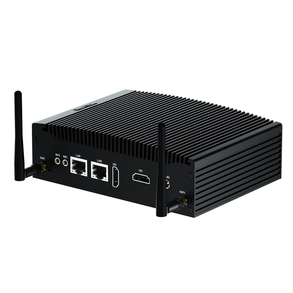HISTTON Fanless Mini PC Industrial PC, Dual Core Core i5-8265U, DDR4 16GB RAM 512GB SSD, 2 RS232 COM, 2 LAN, 2 HD Dual Output, USB3.0, Dual WiFi, BT4.2, Mini Desktop PC, Windows 11 Pro Mini Computer