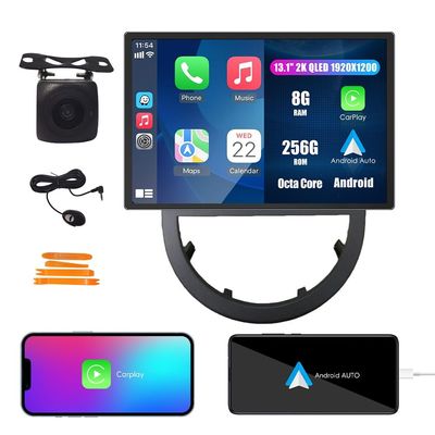 Kunfine Car CarPlay Android Auto Navigation Stereo GPS Radio Reverse Camera Display 13.1" QLED Touchscreen Headunit Tablet Pad Media Player for Kia Soul 2008-2011, if Applicable Octa Core 8G+256G