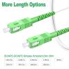 (100ft/30m) Fiber Optic Internet Cable SC/APC to SC/APC, Armored Fiber Patch Cable, OS2 Single Mode Fiber Optical Patch Cord, Simplex - 9/125um, LSZH White  view 4