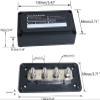 300A Bus Bars Heavy Duty Module Design Power Distribution Block Busbar Box with 4X M8(5/16") Terminal Studs (Black) view 2