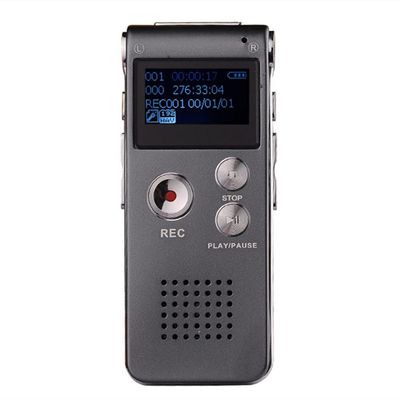 16G Voice Activated Mini Spy Digital Sound Audio Recorder Dictaphone MP3 Player Gift Portable MP3 Audio Recorder Dictaphone USB Charge (Grey)