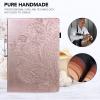 VODEFOX Case for iPad mini 7 A17 Pro 8.3 Inch 2024,iPad mini 6th Generation Case 2021,PU Leather Flower Slim Protective Case with Card Slot Stand Cover for iPad mini 7th/6th Generation - Golden view 3