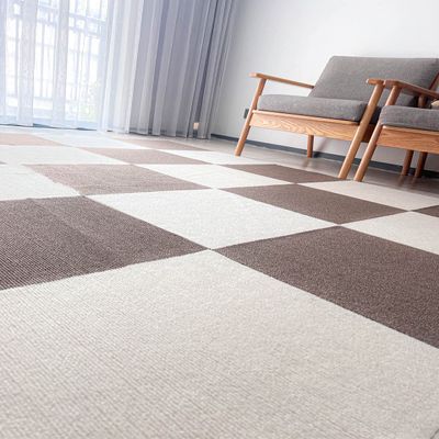 Self Adhesive Patchwork Carpet Nordic Modern pet wear-Resistant Living Room Bedroom Carpet Floor mat (Coffee, 30 * 30cmNine Tablets)