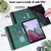 VODEFOX Case for iPad mini 5 (2019)/ iPad mini 4 / iPad mini 3/2/1 Case,Embossed Flowers PU Leather Flip Stand Card Slots Shockproof Case with Pencil Holder Elastic Strap for iPad mini 7.9" - Green view 4