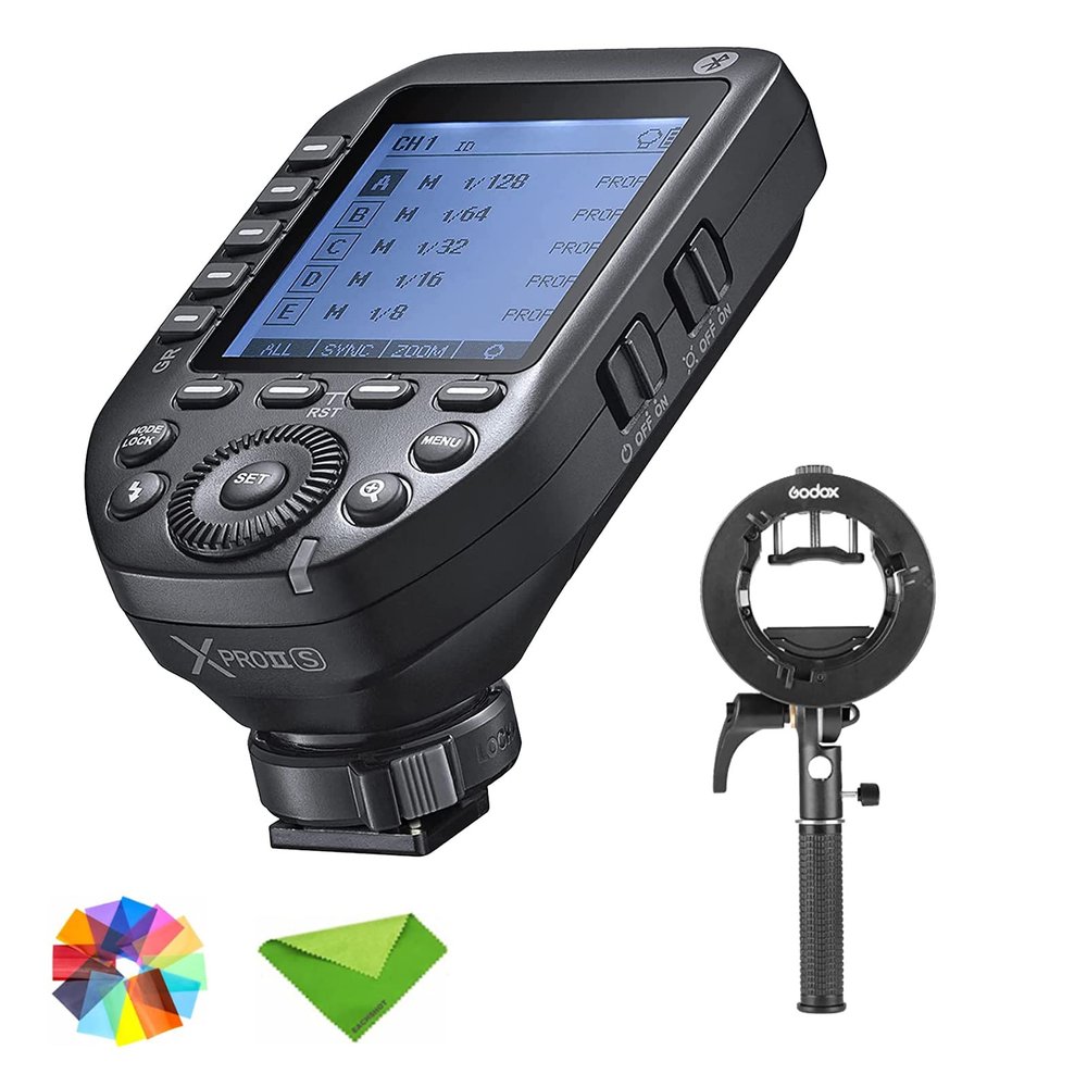 EACHSHOT Godox XProII XProII-S XProIIS Flash Trigger w/Godox S2 Holder Bracket for Sony TTL Wireless Transmitter New Hotshoe Locking Large Screen Trigger for Sony Cameras (XPro Xpro-S Upgraded)