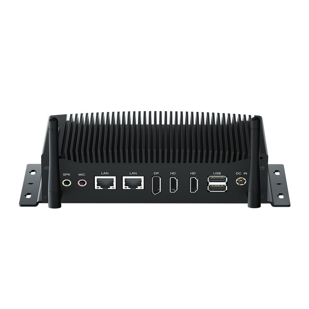 WEIDIAN Industrial PC, Fanless Mini PC, Core i5 10210U (up to 4.20 GHz), 2HD+DP Triple Display, 2RS232/RS422/RS485 COM, 2RJ45 LAN, 6USB, GPIO, WiFi, BT, Win11, Linux, Ubuntu(64GB RAM 1TB SSD)
