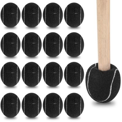 Macarrie 100 Pcs Precut Tennis Balls Bulk for Furniture Legs Tennis Ball Chair Foot Covers for Floor Protection Ball Desk Leg Coverings(Black)