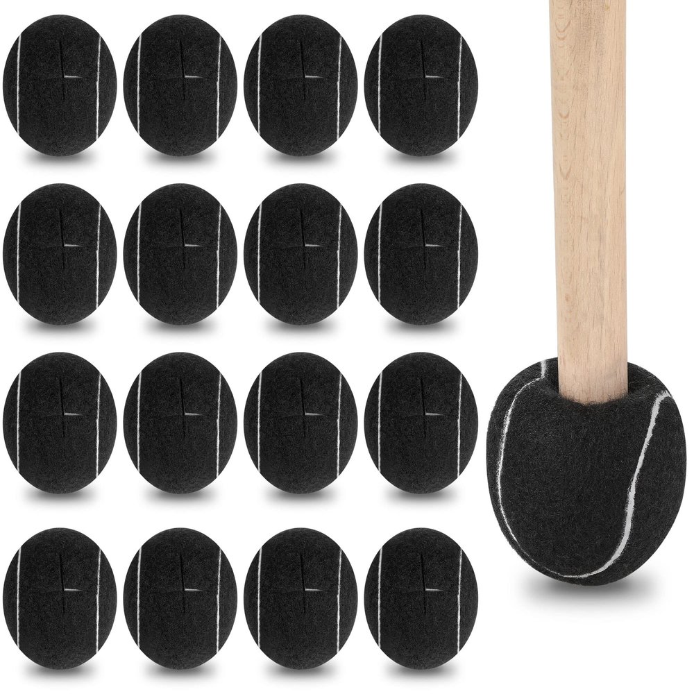 Macarrie 100 Pcs Precut Tennis Balls Bulk for Furniture Legs Tennis Ball Chair Foot Covers for Floor Protection Ball Desk Leg Coverings(Black)