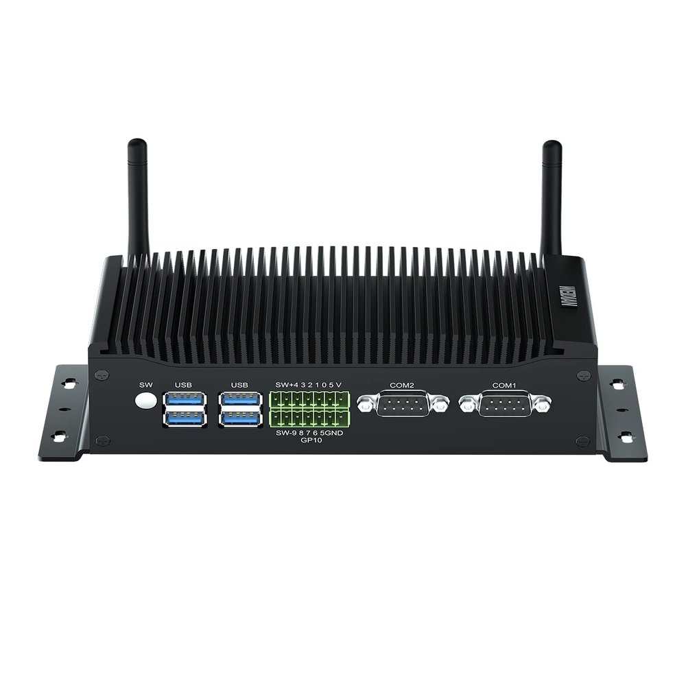 WEIDIAN Fanless Industrial PC, Mini PC, Core i5-8260U, Dual HD+DP Triple Display Output, 2RS232 COM, 2RJ45, 6USB, GPIO, WiFi, BT4.2, for Business Office Industrial Home(8GB RAM 256GB SSD)