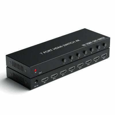7 Port HDMI Switch 4k@60hz, HDMI Switcher 7 in 1 Out HDCP 2.0 HDMI2.0 Hub Supports 3D Compatible with Nintendo Switch/Switch OLED/Xbox PS5/4/3 DVD Player Fire Stick Roku Apple TV Chromecast TV PC