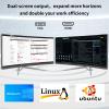 Kinupute Fanless Mini PC, Industrial Desktop Computer Core i3-5005U 2.0GHz, Windows 10 Pro, 8GB RAM, 512GB SSD, 2xNICs, 6xCOM RS232, 4xUSB 3.0, HDMI/VGA Ports, Auto Power On, Full Metal Case view 3