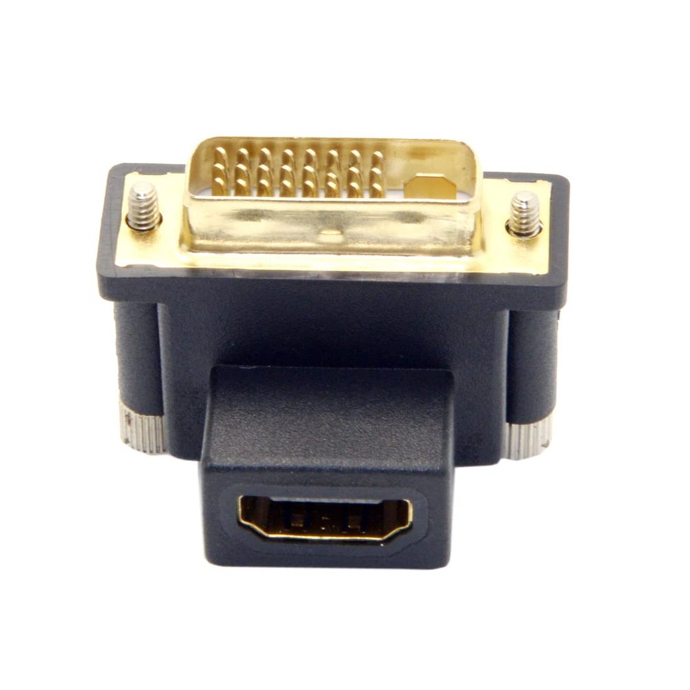 CY DVI Male to HDMI Female Adapter 90 Degree Up Angled 4K 1080P for Computer HDTV Graphics Card