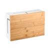 Bamboo Cable Management Box with Magnetic Lid - 12,6x7,9x4.3 in - Durable Cable Organizer to Hide Cords & Power Strip - Wall Mountable - Including Hardware - for Home, Office, Desk & More (White) view 1