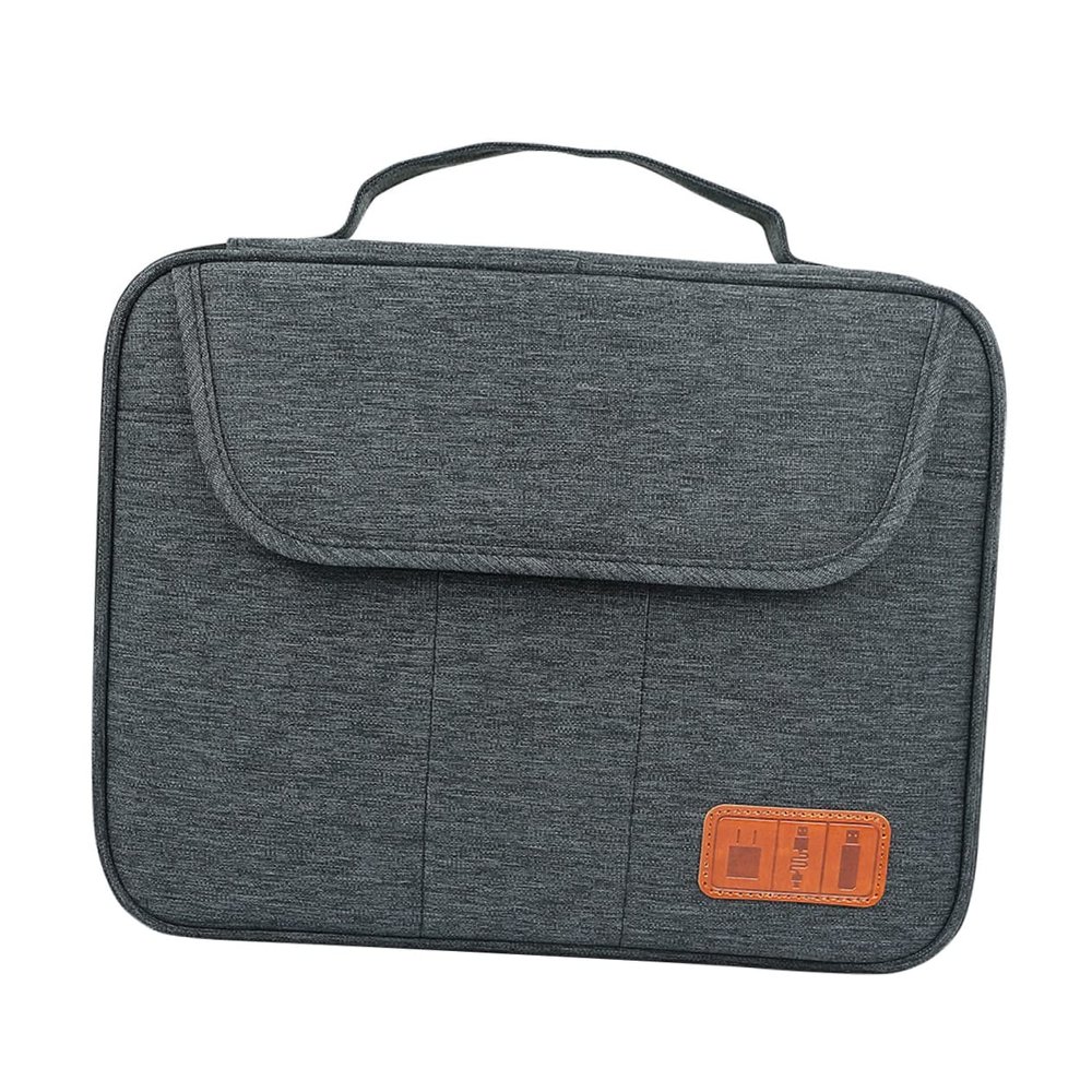 SHOWERORO Multi-Functional Digital Storage Bag Double-Layer Organizer Pouch for Travel Accessories Medium for Electronics and Charging Cables Black