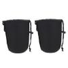 SHOWERORO Camera Lens Bag 2Pcs Neoprene Padded Lens Pouch with Drawstring Protective Case for Dslr Lenses 5.5 X 3.7 X 3.7 Inch Compact Storage view 1
