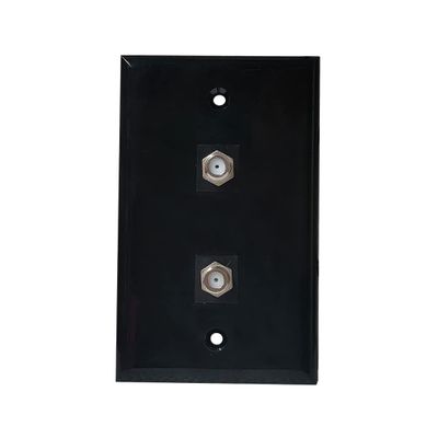 BUPLDET 2 Port Coax Wall Plate Black - Single Gang Double Coaxial Jack Outlet Cover Plate for Cable TV/Antenna