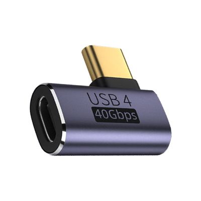 CY 40Gbps USB4 Type C Male to Female 90 Degree Left Right Angled 100W Power Data 8K Video Adapter for USB4.0