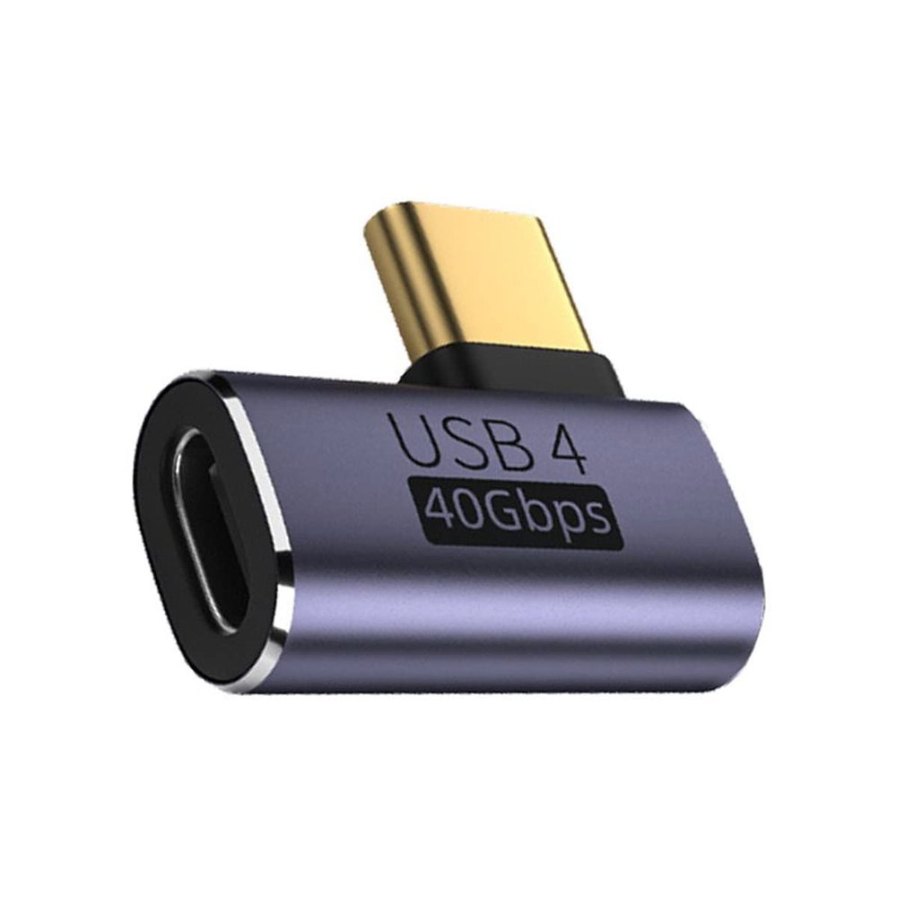 CY 40Gbps USB4 Type C Male to Female 90 Degree Left Right Angled 100W Power Data 8K Video Adapter for USB4.0