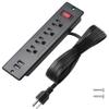 Fast Charge Mountable Power Strip USB C Recessed Power Strip Desk Power Outlet Insert in End Table Sofa Behind Ledge Vanity Drawer Counter Black view 2