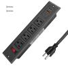 Fast Charge Mountable Power Strip USB C Recessed Power Strip Desk Power Outlet Insert in End Table Sofa Behind Ledge Vanity Drawer Counter Black view 3