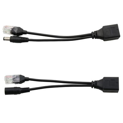 LUORNG POE Splitter Injector Kit 1Pair Power Over Ethernet Passive PoE Adapter Injector Splitter Cable with 5.5x2.1mm DC Connector 12V