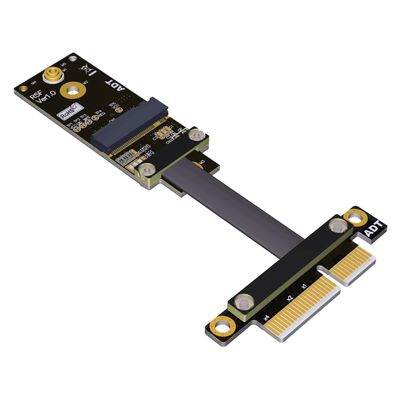 ADT-Link PCIe x4 to M.2 NVMe/M.2 Key A/Mini Pcie Extender Adapter Extension Cable Riser Adapter (10cm, R25SF)