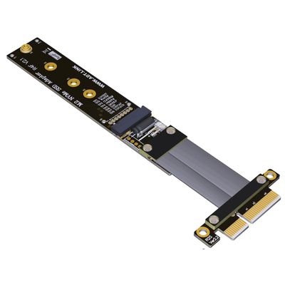 ADT-Link PCIe x4 to M.2 NVMe/M.2 Key A/Mini Pcie Extender Adapter Extension Cable Riser Adapter (10cm, R24SF)