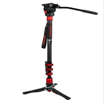 IFOOTAGE Monopod with Fluid Head Cobra 3 C180F-P + K5S, 71" Travel Monopod with Head Carbon Fiber Video Mono pod Kit for Cameras Canon Nikon Sony Olympus Panasonic DSLR Camera, Payload 17.64Lbs/8KG