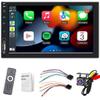 Double Din Bluetooth Car Stereo 7 inch Touch Screen Compatible with Wireless Apple CarPlay and Android, Voice Control and Hands Free Calling, with FM/USB/AUX Port, Mirror Link for Android/iOS view 1