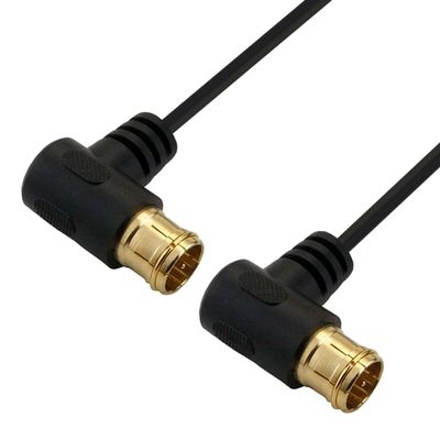 1.5 m Ultra Slim S-2.5C-FB Coaxial Cable Antenna Cable [Compatible with 4K8K (3224MHz)/BS/CS/Geodesic (CATV) Black with Double-Sided L-Connector AC15-781BB