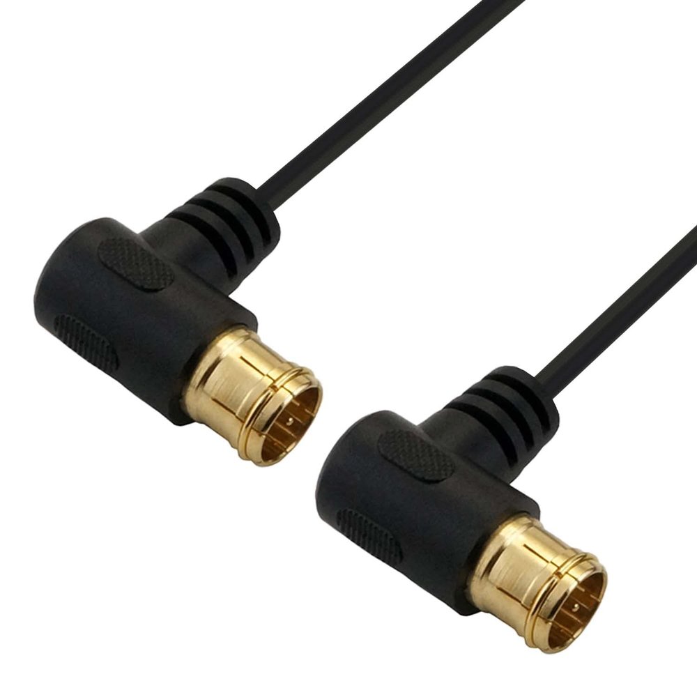 1.5 m Ultra Slim S-2.5C-FB Coaxial Cable Antenna Cable [Compatible with 4K8K (3224MHz)/BS/CS/Geodesic (CATV) Black with Double-Sided L-Connector AC15-781BB
