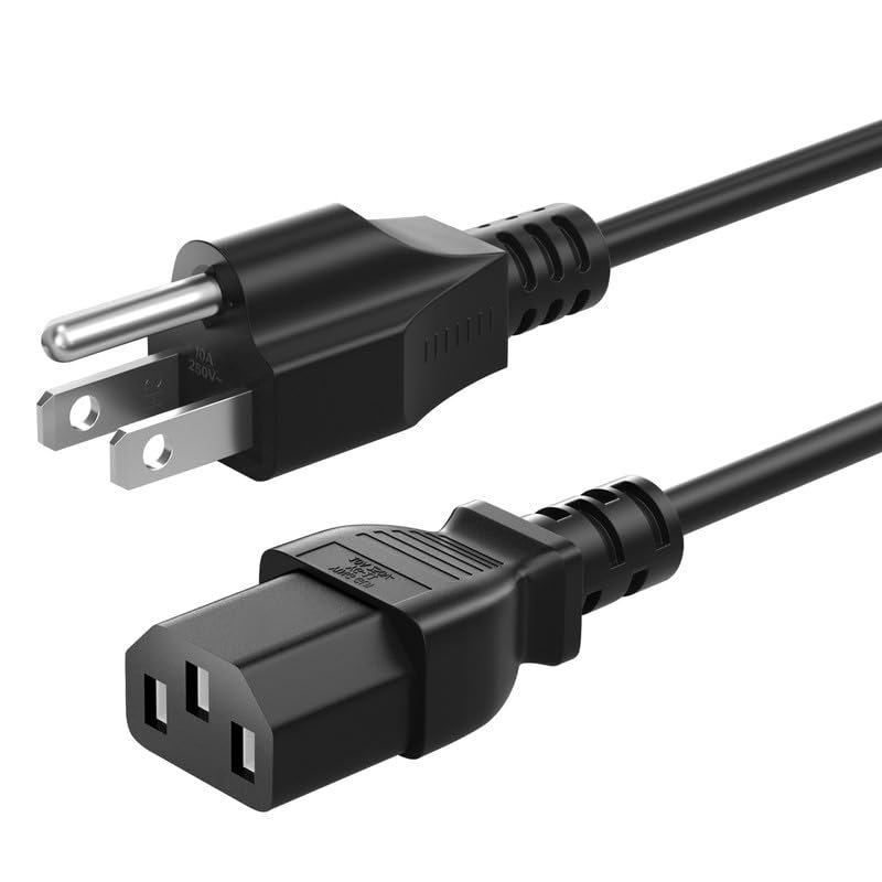 QYD 3 Prong Monitor Power Cord, 10a 125v Power Cord, 6FT Computer Power Cable Replacement for Dell, Samsung, Toshiba, LG, Sharp, Sony, AOC, BenQ, Acer, Asus, ViewSonic, HP, Compaq PC Monitor, 1 Pack