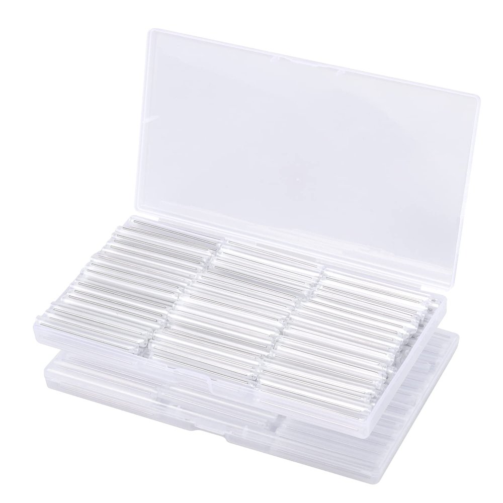 Duogalia 300PC Fiber Heat Shrinkable Tube (5.5mm Dia x 60mm Length) Double Steel Needle Clear PE Fiber Splice Tubes Optical Fiber Fusion Splice Protection Sleeves