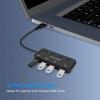 4-Port USB 3.0 Hub, VVTOYER Portable USB Hub Splitter for Laptop, with Individual Power Switch and USB-C Adapter view 2