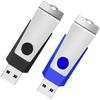 1GB USB 2.0 Flash Drive 2 Pack Wooolken Thumb Drives Jump Pen Drive Memory Stick with LED Light and Lanyards for Storage and Backup(1G, 2 Colors: Black Blue) view 1